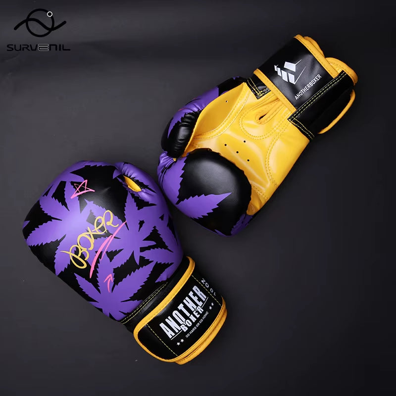 Boxing Gloves 6 12 14Oz PU Leather Muay Thai Guantes De Boxeo Sanda Free Fight MMA Kick Boxing Training Glove for Men Women Kids